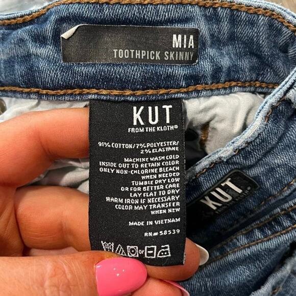 Kut From The Kloth Mia High Rise Fab Ab Toothpick Skinny Jeans Blue Size 18 - Picture 9 of 12